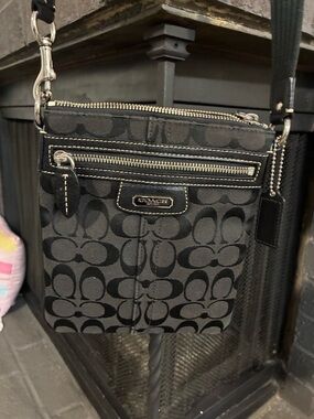 Coach Black/Charcoal Signature Crossbody